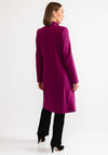 Christina Felix Classic Tailored Buttoned Long Coat, Purple