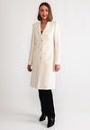 Christina Felix Classic Tailored Buttoned Long Coat, Cream