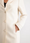 Christina Felix Classic Tailored Buttoned Long Coat, Cream