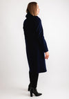 Christina Felix Faux Fur Collar Wool Cashmere Coat, Navy