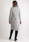 Christina Felix Faux Fur Collar Wool Cashmere Coat, Grey