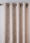 Catherine Lansfield Damask Jacquard Fully Lined Eyelet Curtain, Champagne