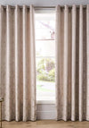 Catherine Lansfield Damask Jacquard Fully Lined Eyelet Curtain, Champagne