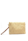 Zen Collection Woven Sequin Detail Envelope Clutch, Beige