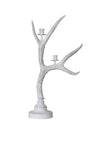 Coach House Whitewash Antler Candle Holder, White