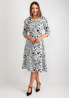 Coco Doll Dolly Swirl Print Midi Dress, Black & White