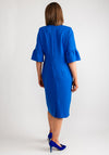 Coco Doll Robi Ruched Wasit Midi Dress, Royal Blue