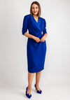 Cassandra Embellished Wrap Midi Dress, Blue