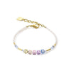 Coeur De Lion Minimalist Cube Story Bracelet, Pastel & Gold