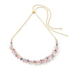 Coeur De Lion Dancing Crystal Drawstring Necklace, Light Rose & Gold