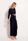 Colour Nude Inder Cut Out Maxi Dress, Navy