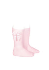 Condor Girls Knee Socks With Side Bow, Pink