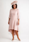 Couture Club Pearl Embellished Dipped Hem Dress, Pink