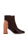 Dancing Matilda Acrobat Studded Colour Block Boots, Brown