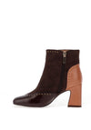 Dancing Matilda Acrobat Studded Colour Block Boots, Brown