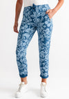 d.e.c.k by Decollage Floral Printed Joggers, Blue