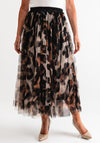 d.e.c.k by Decollage Tulle Midi Skirt, Leopard Print