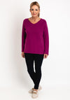 D.E.C.K by Decollage One Size V-Neck Sweater, Magenta