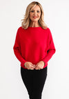 D.E.C.K By Decollage One Size Ribbed Sweater, Red