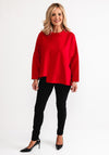 D.E.C.K by Decollage One Size Asymmetrical Hem Sweatshirt, Red