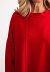 D.E.C.K by Decollage One Size Asymmetrical Hem Sweatshirt, Red