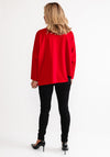 D.E.C.K by Decollage One Size Asymmetrical Hem Sweatshirt, Red