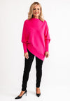 D.E.C.K By Decollage One Size Batwing Asymmetric Jumper, Pink