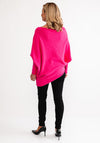 D.E.C.K By Decollage One Size Batwing Asymmetric Jumper, Pink