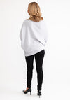 D.E.C.K By Decollage One Size Batwing Asymmetric Jumper, Silver