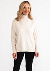 D.E.C.K By Decollage One Size Roll Neck Sweater, Beige