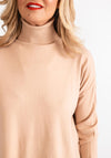 D.E.C.K By Decollage One Size Roll Neck Sweater, Camel