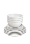 Denby 12 Piece Tableware Set, Cotton White