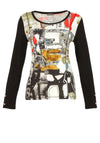 Dolcezza Abstract Print Long Sleeve Top, Multi