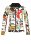 Dolcezza Abstract Print Zip Up Hoodie, Multi