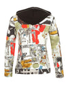 Dolcezza Abstract Print Zip Up Hoodie, Multi