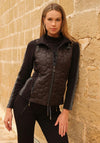 Dolcezza Monochrome Detail Quilted Gilet, Black