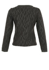 Dolcezza Wavy Print Faux Leather Trim Jacket, Black