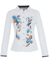 Dolcezza Floral Print Embellished Shirt, White