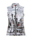 Dolcezza Abstract Print Quilted Gilet, Multi