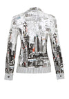 Dolcezza Newspaper Print Shirt, White Multi