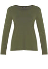 Dolcezza Coton Long Sleeve Top, Khaki Green