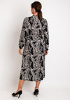 Natalia Collection Abstract Leaf Printed Midi Shirt Dress, Slate