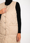 Natalia Collection Wave Quilted Gilet, Stone