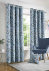 EA Design Valencia Interlined 90”x 90” Eyelet Curtains, Blue