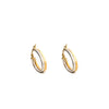 9 Carat Gold Mixed Metal Hoop Earrings, Gold