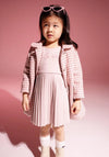 Ebita Mini Girl Houndstooth Coat and Dress Set, Pink