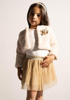 Ebita Mini Girl Tulle Skirt Jacket and Top Set, Gold