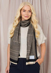 Elie Beaumont Geometric Print Scarf, Black and Beige