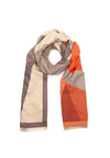 Elie Beaumont Geometric Print Scarf, Beige and Orange