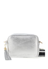 Elie Beaumont Metallic Leather Crossbody Bag, Silver